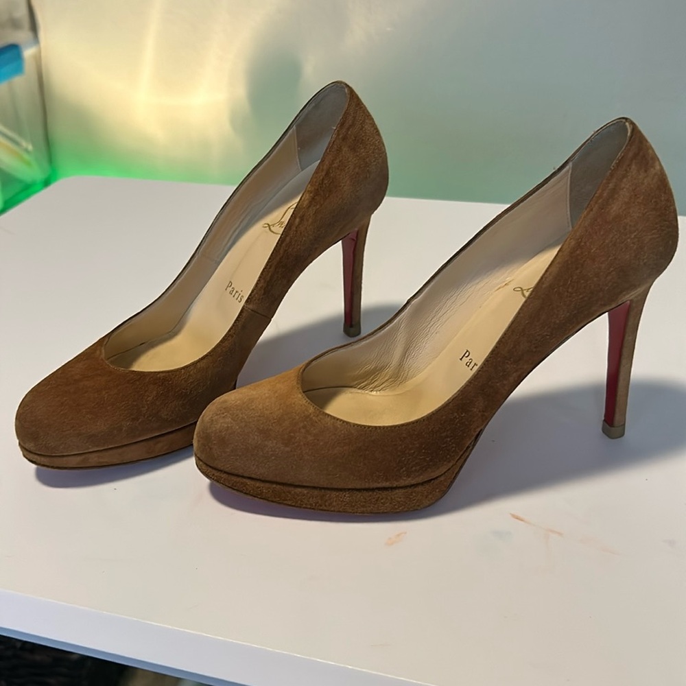 Christian Louboutin suede platform heels, GUC